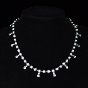 DANNIJO Rhinestone & White Pearl Choker Necklace